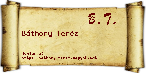 Báthory Teréz névjegykártya